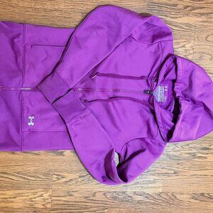 Under Armour Sweatshirt Womens Large Purple Hooded U-Storm Activewear Athleisure